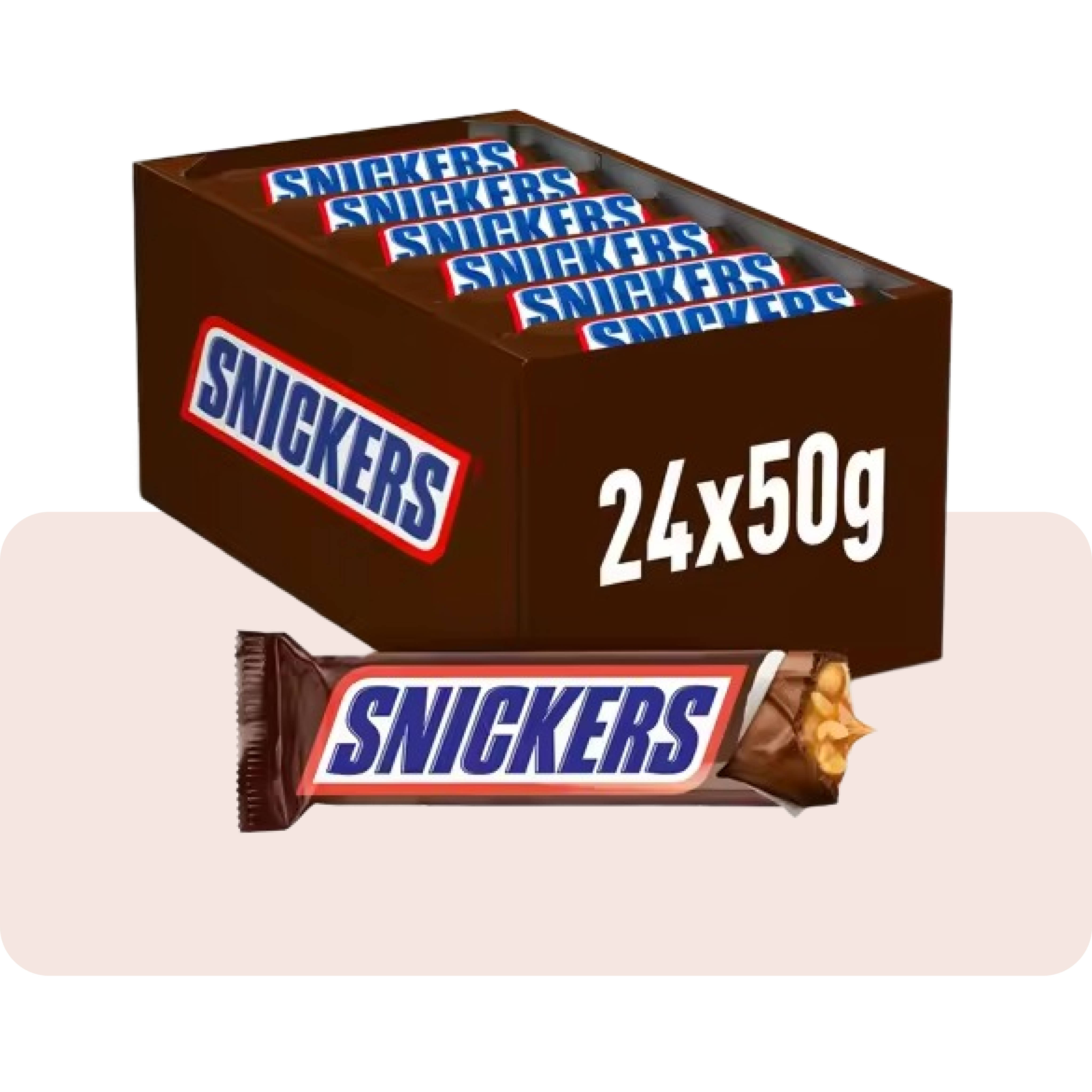 Snickers Chocolate Bars – 24 x 50g | Peanut & Caramel Energy Boost